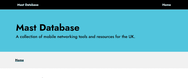 Screenshot of mastdatabase.co.uk